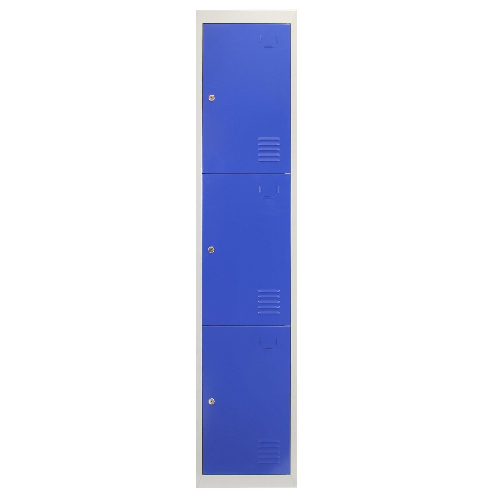 Blue 3-Door Metal Storage Locker - Flat-Pack