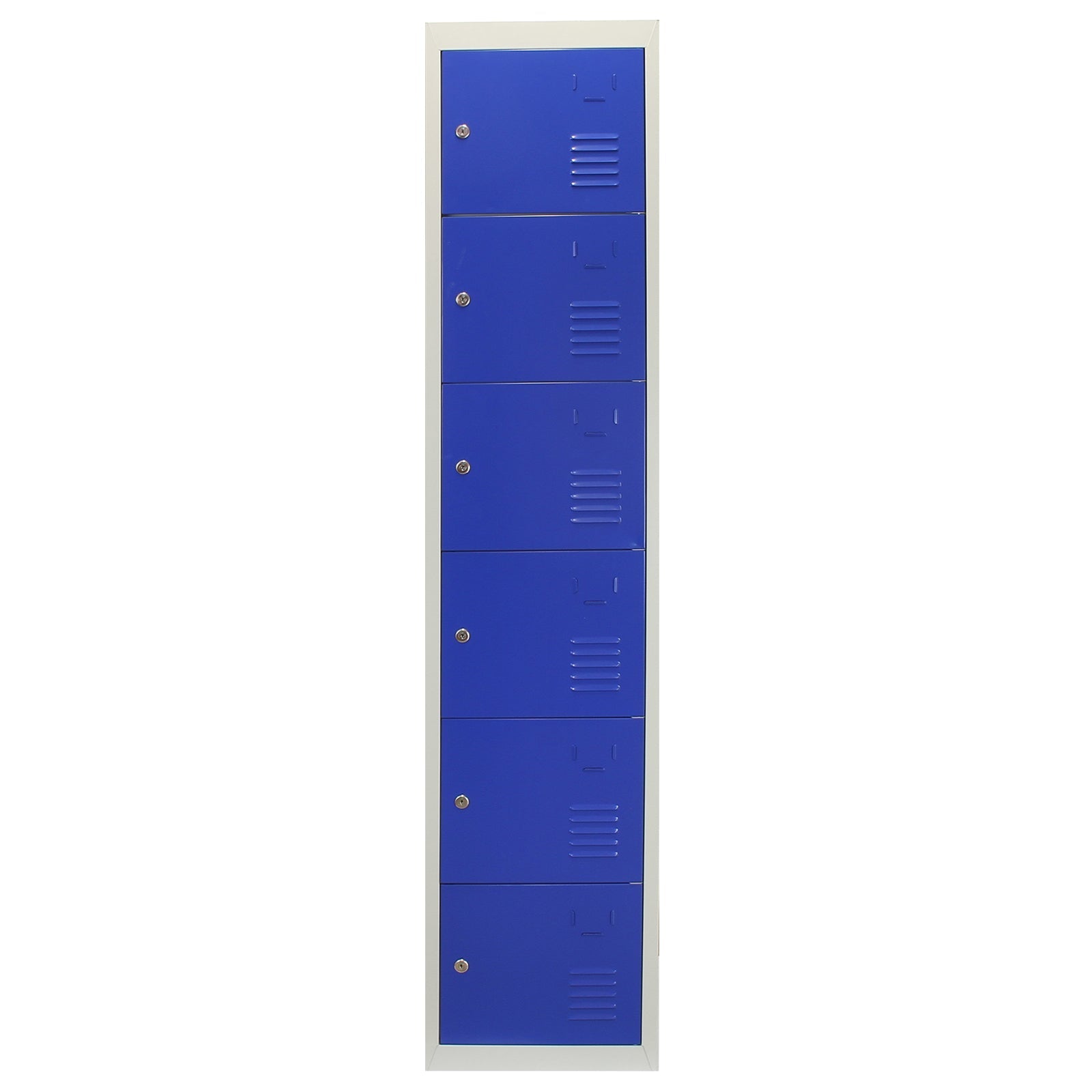 Metal Storage Lockers - 6-Door, Flat-Pack, Blue