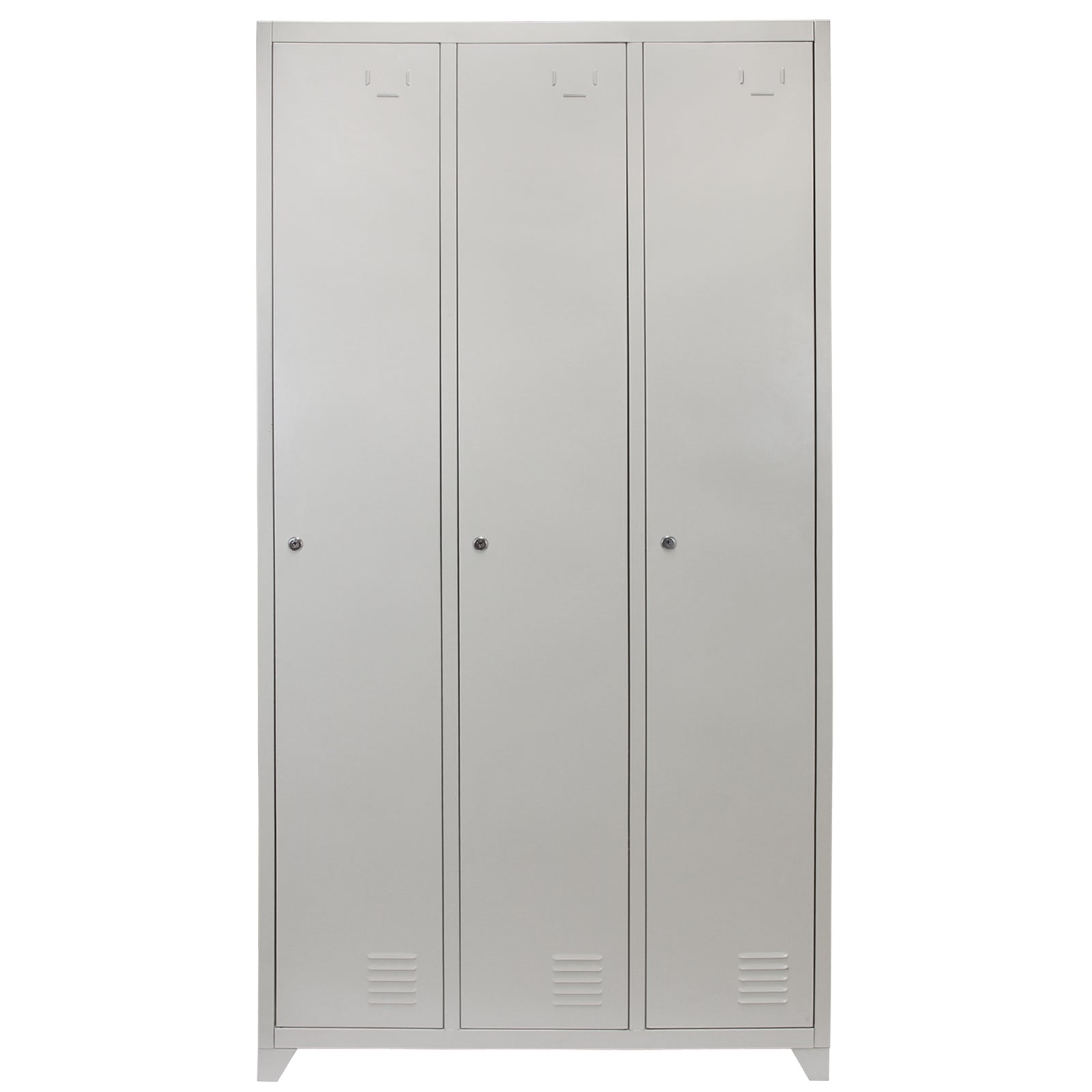 Grey Three-Door Metal Storage Locker