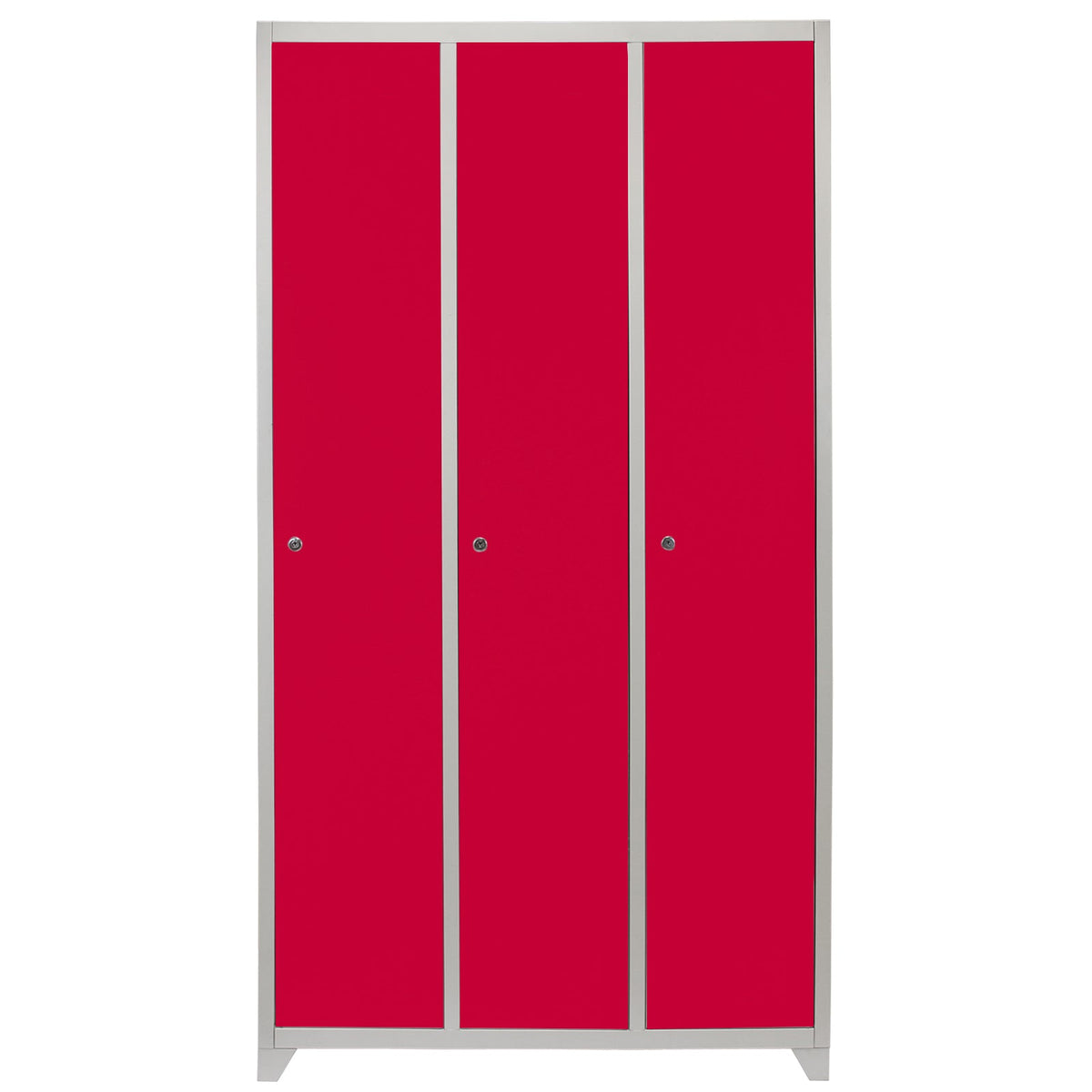 Red 3-Door Wide Metal Storage Lockers