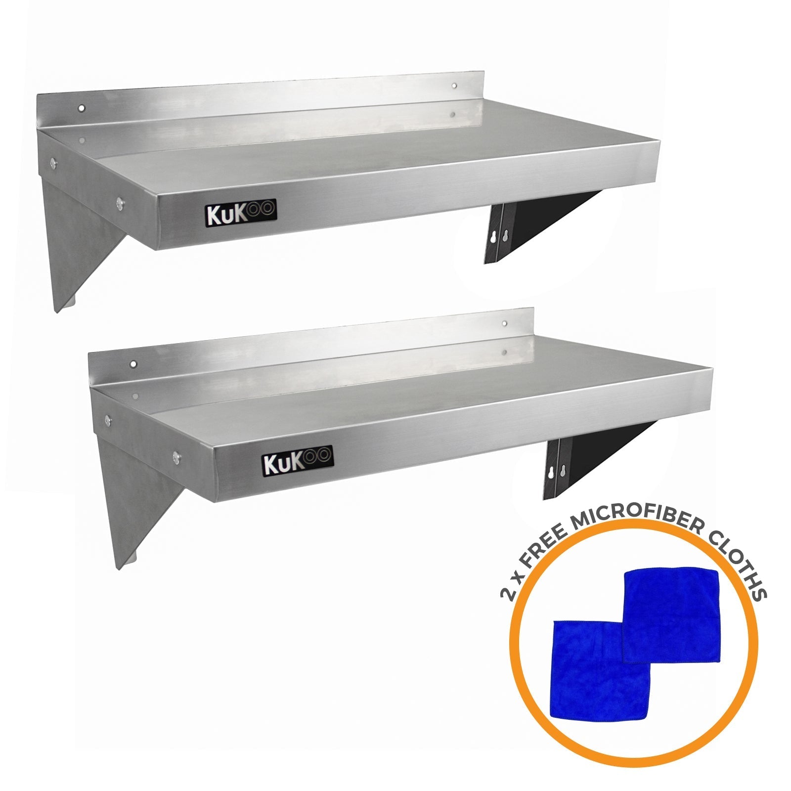 KuKoo Stainless Steel Shelves – 900 mm x 300 mm (2-Pack)