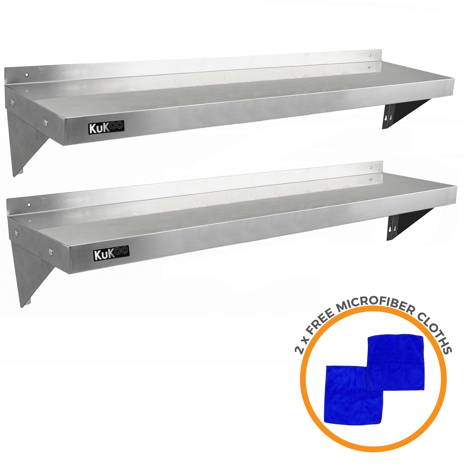 KuKoo Stainless Steel Shelves – 1400 mm x 300 mm (2-Pack)