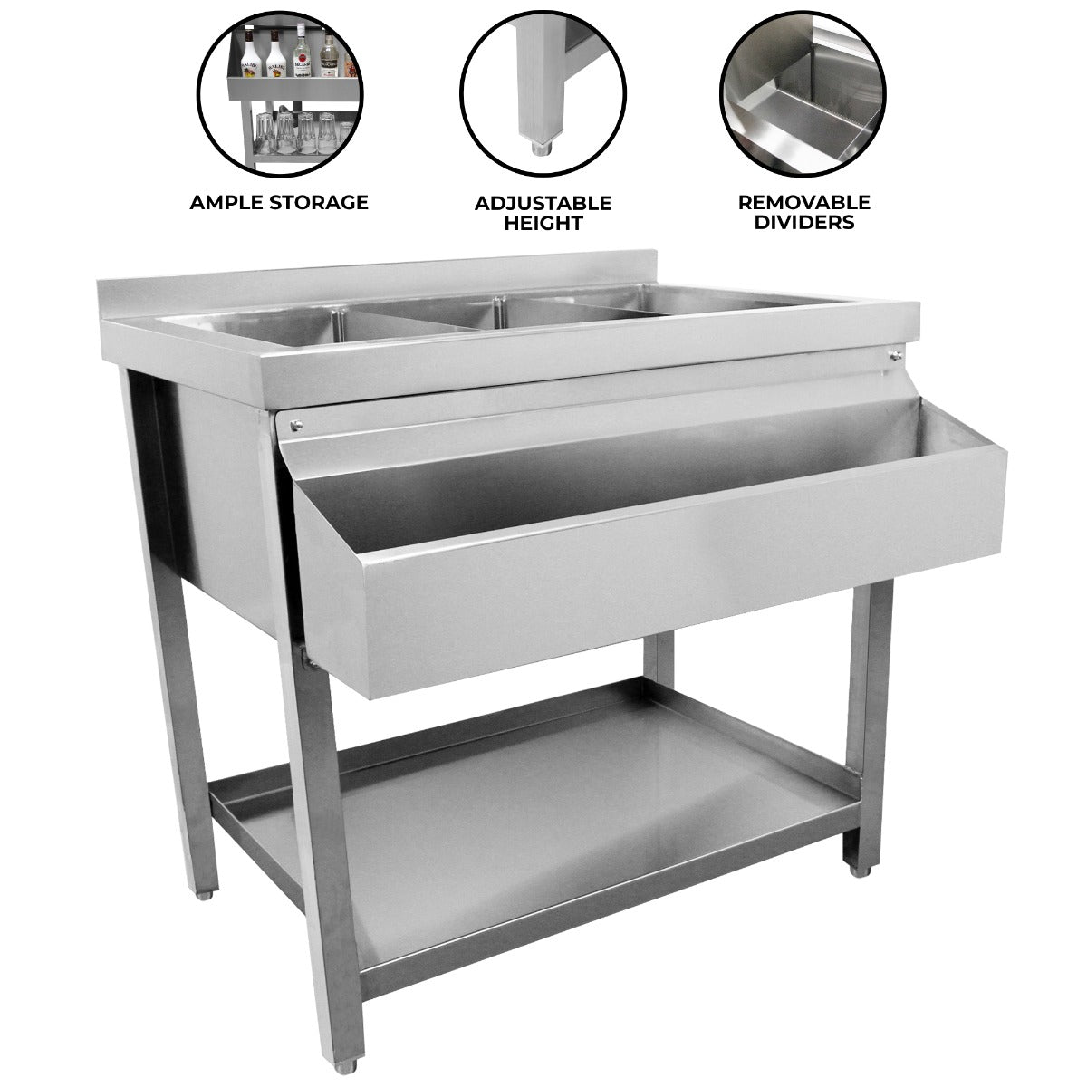 KuKoo Ice Well Cocktail Bar Station for Home or Commercial Use