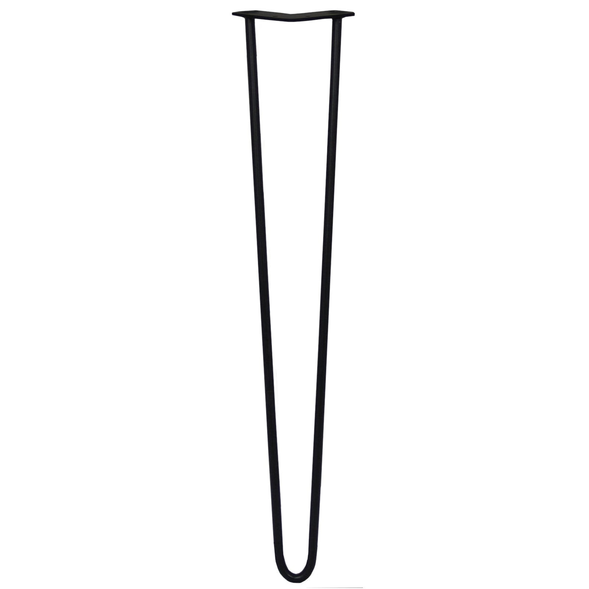 Set of 4 28-Inch Hairpin Legs, 12mm Diameter, 2-Prong Mounting, Black