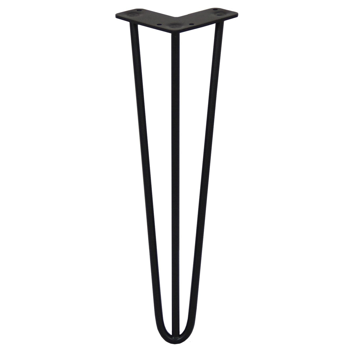 4-Pack 16-Inch Hairpin Legs, 3-Prong, 10mm Diameter, Black
