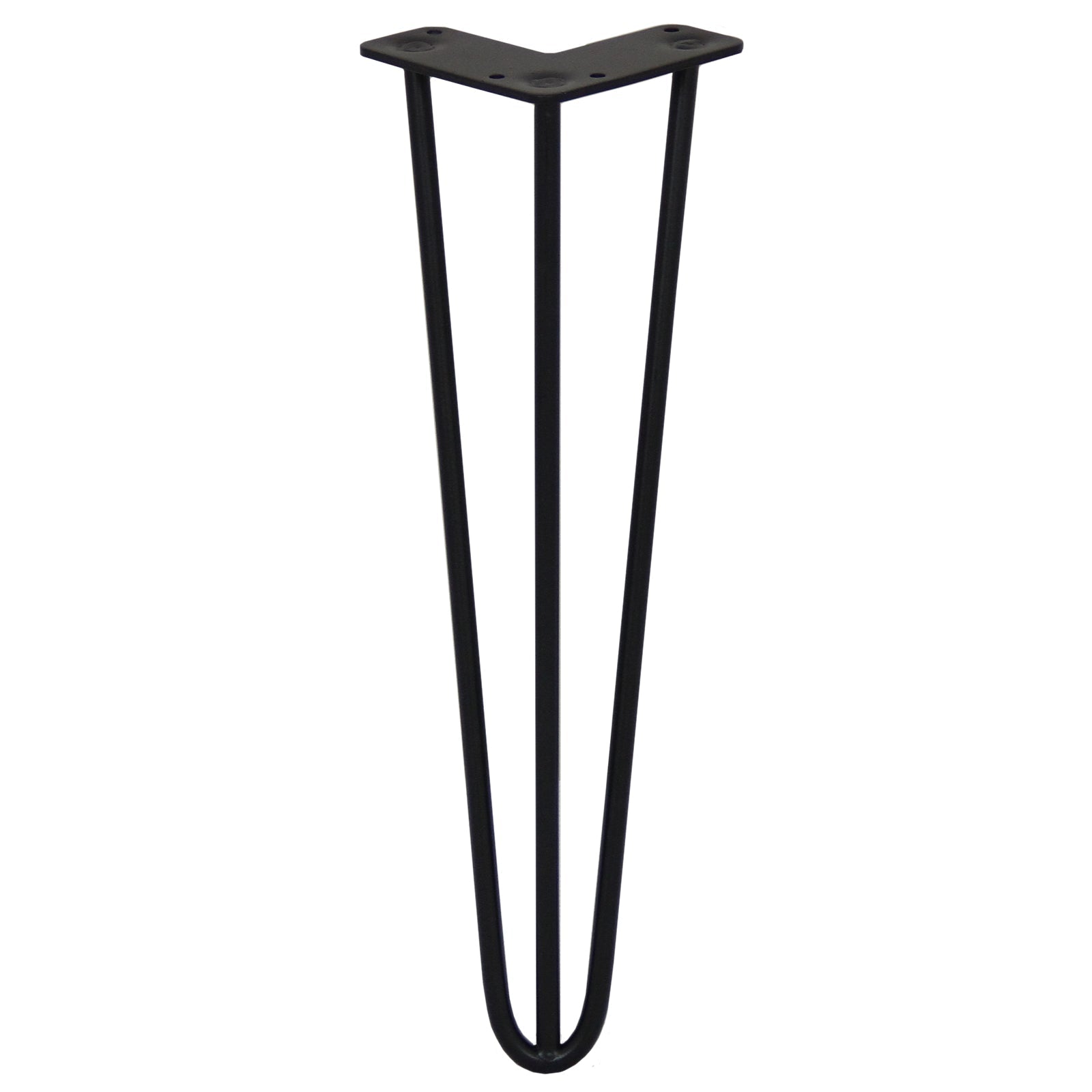 4-Pack 16-Inch Hairpin Legs, 3-Prong, 10mm Diameter, Black