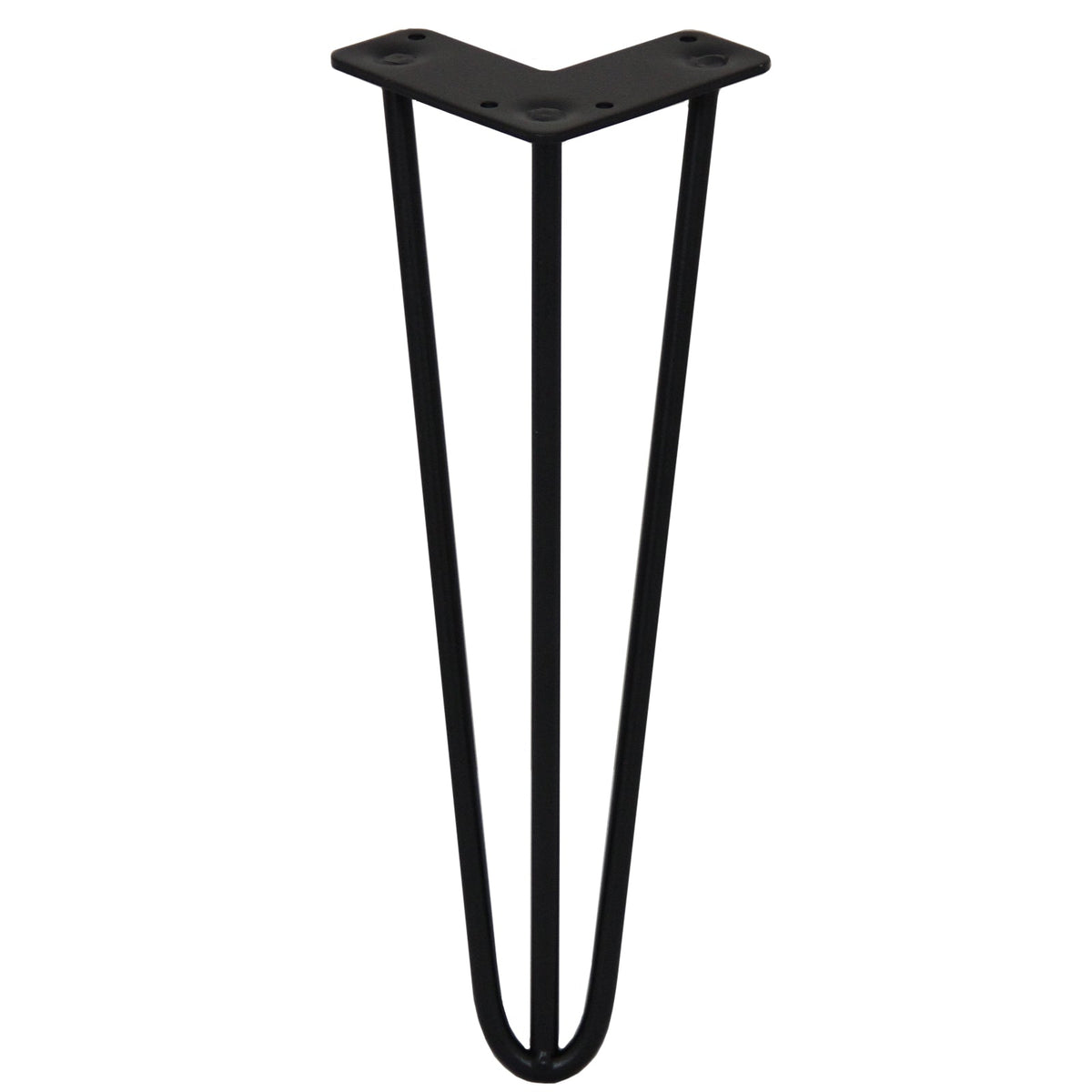 4-Pack 14-Inch Hairpin Legs, 3-Prong, 10mm Diameter, Black