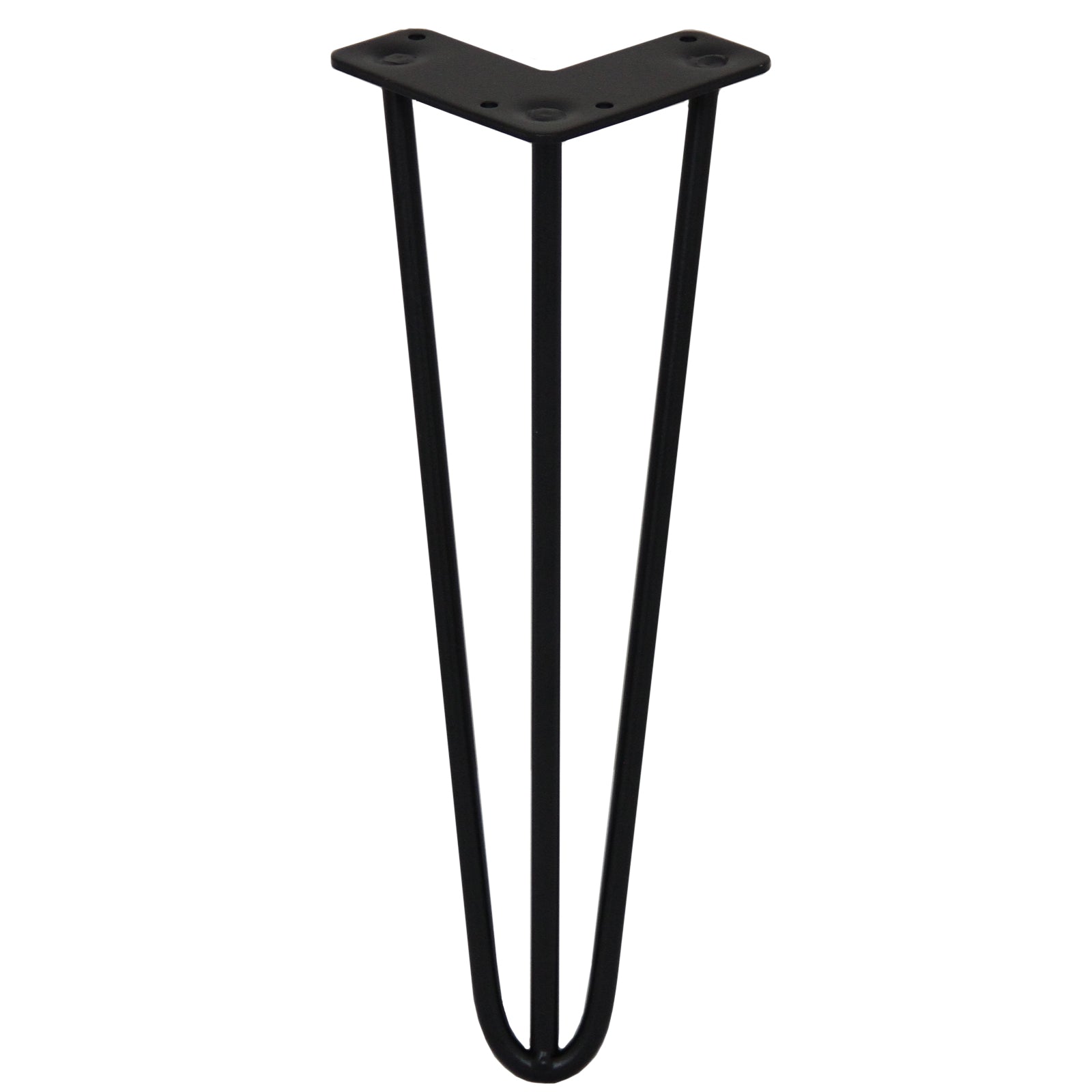 4-Pack 14-Inch Hairpin Legs, 3-Prong, 10mm Diameter, Black