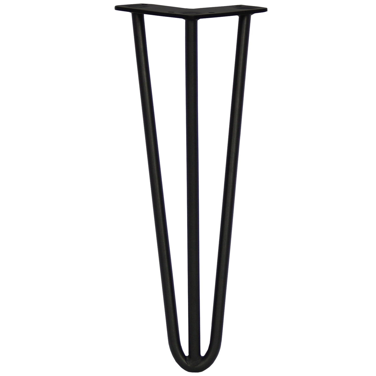 4-Pack 14-Inch Hairpin Legs – 12mm Diameter, Black – 3-Prong