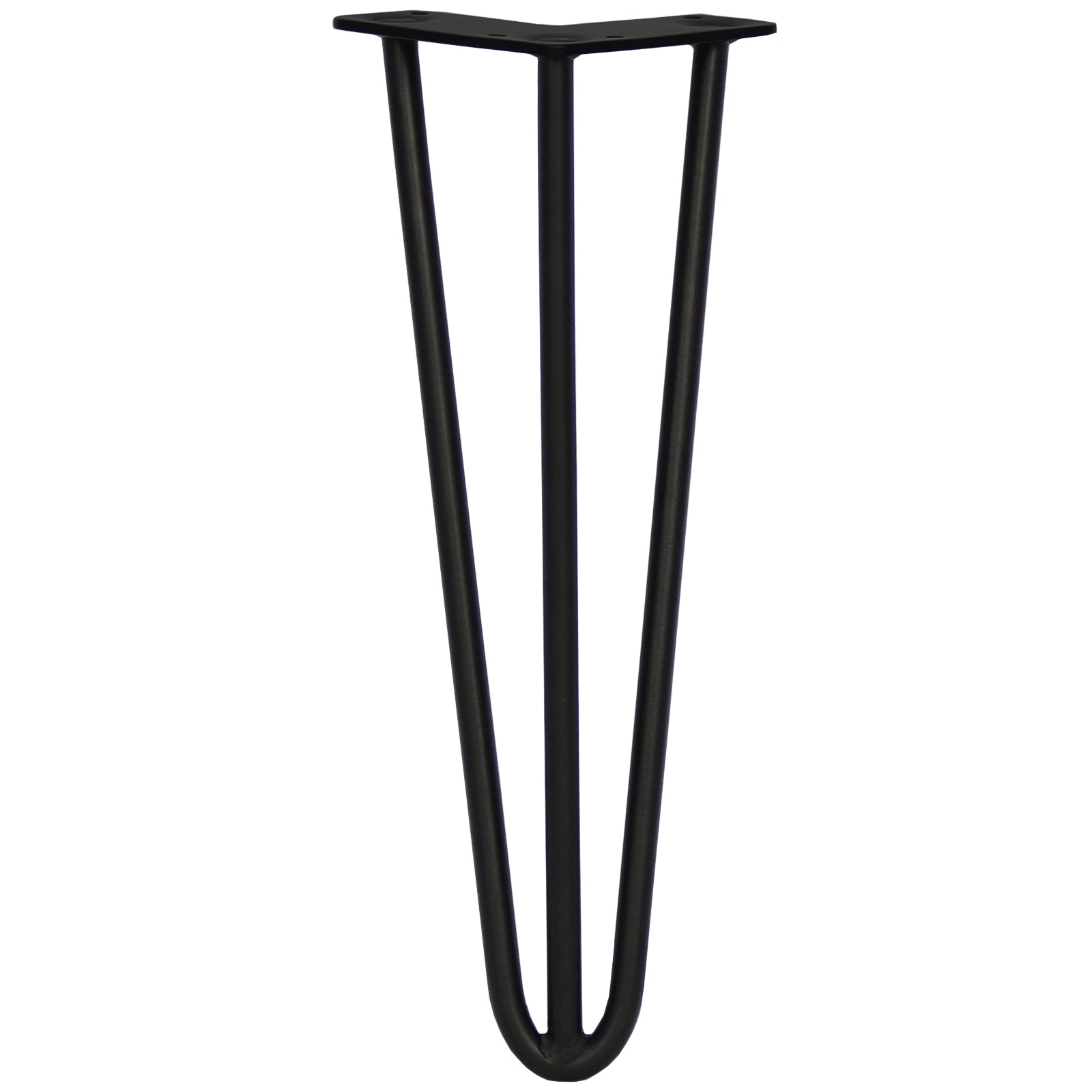 4-Pack 14-Inch Hairpin Legs – 12mm Diameter, Black – 3-Prong