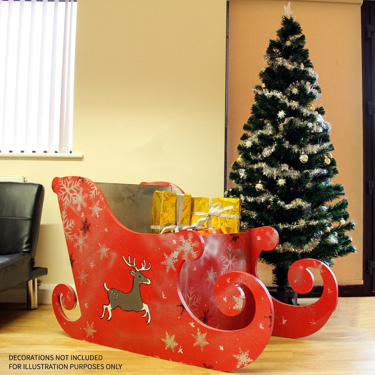 MDF Santa Sleigh – Holiday Decorative Ornament
