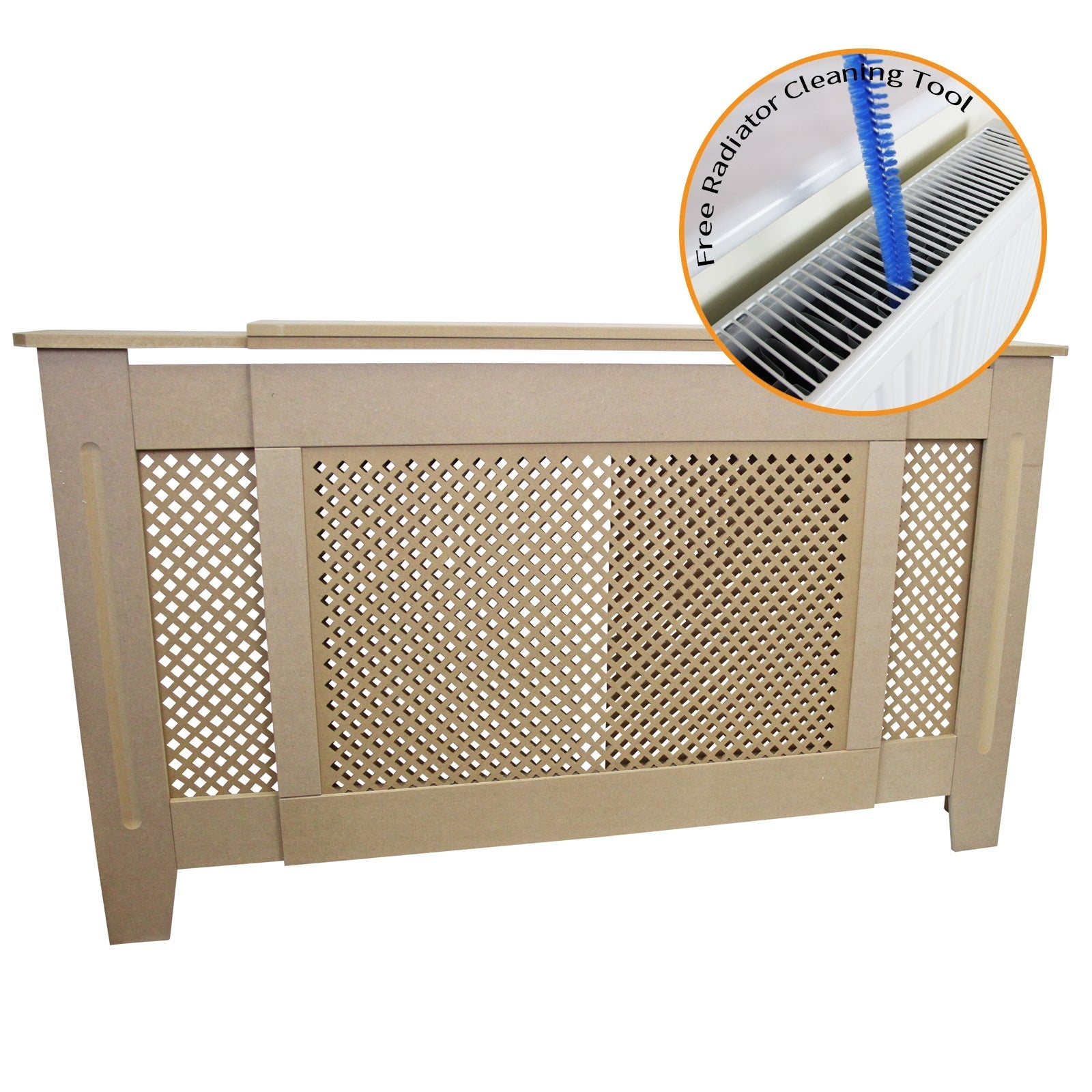 Adjustable MDF Radiator Cover – Unfinished, 1400–1920mm