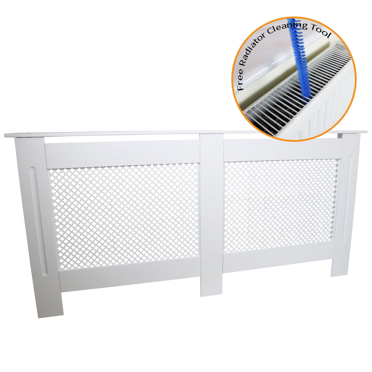 White MDF Radiator Cover – Length 1720mm