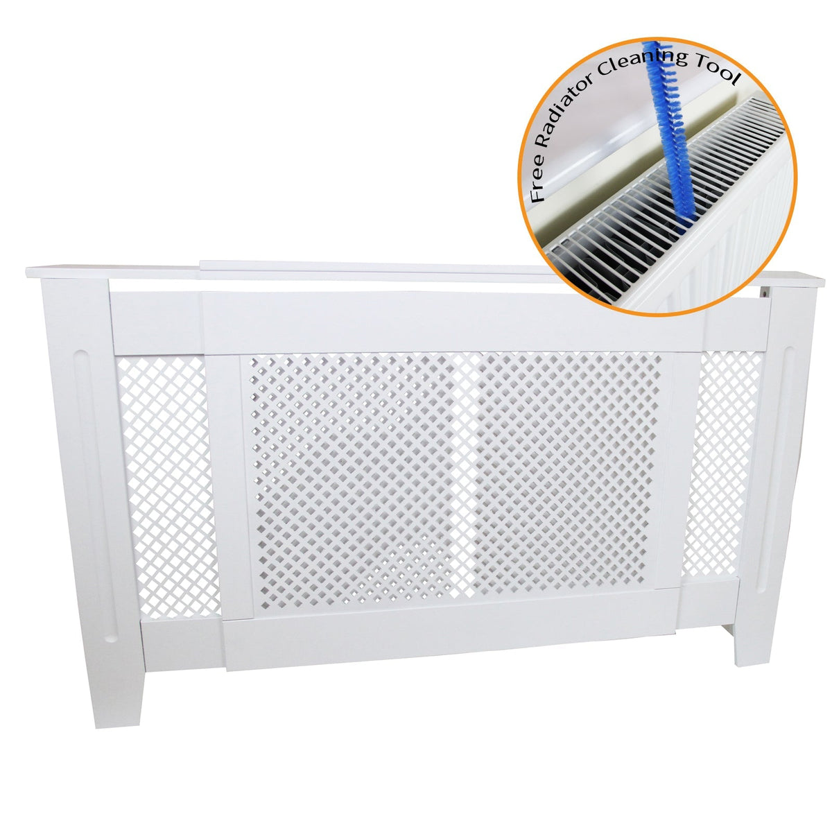 White MDF Adjustable Radiator Cover – 1400–1920mm