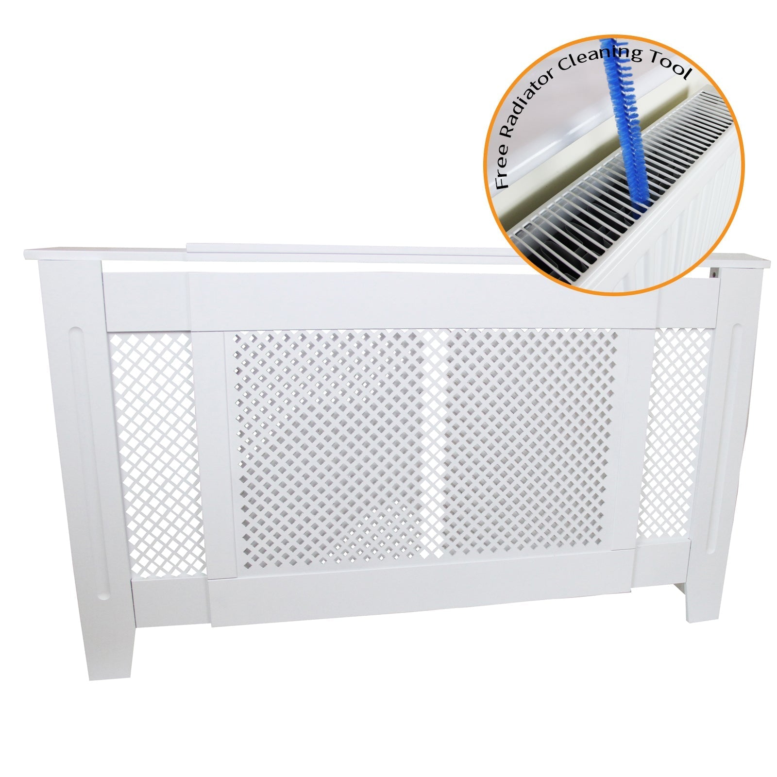 White MDF Adjustable Radiator Cover – 1400–1920mm