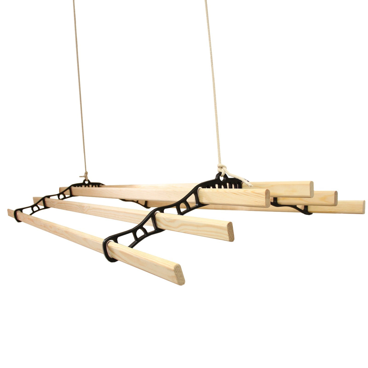 Ceiling-Mounted Clothes Airer with Pulley – Black – 1.4 m