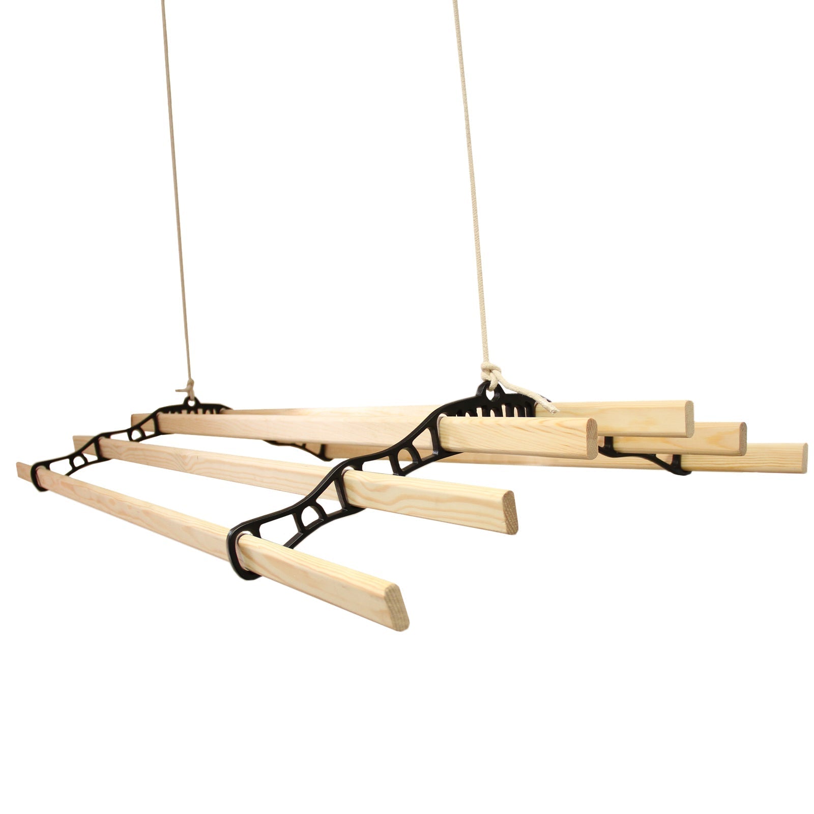 Ceiling-Mounted Clothes Airer with Pulley – Black – 1.4 m