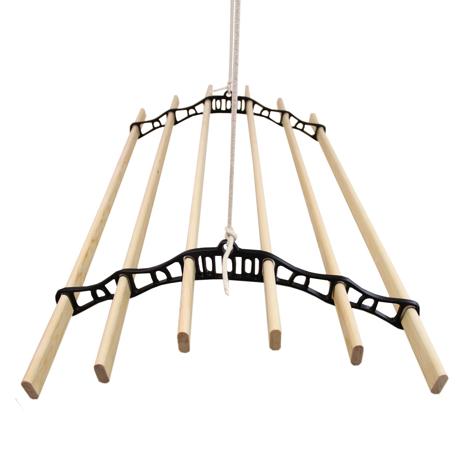 Ceiling-Mounted Clothes Airer with Pulley System – Black, 1.5 m