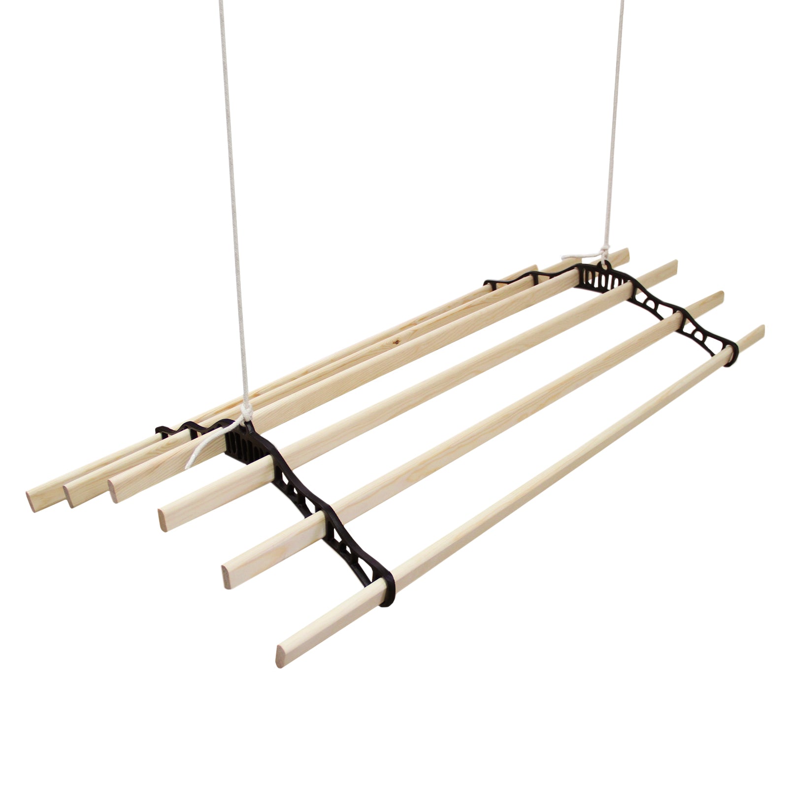 Ceiling-Mounted Clothes Airer with Pulley – Black, 2.4 m