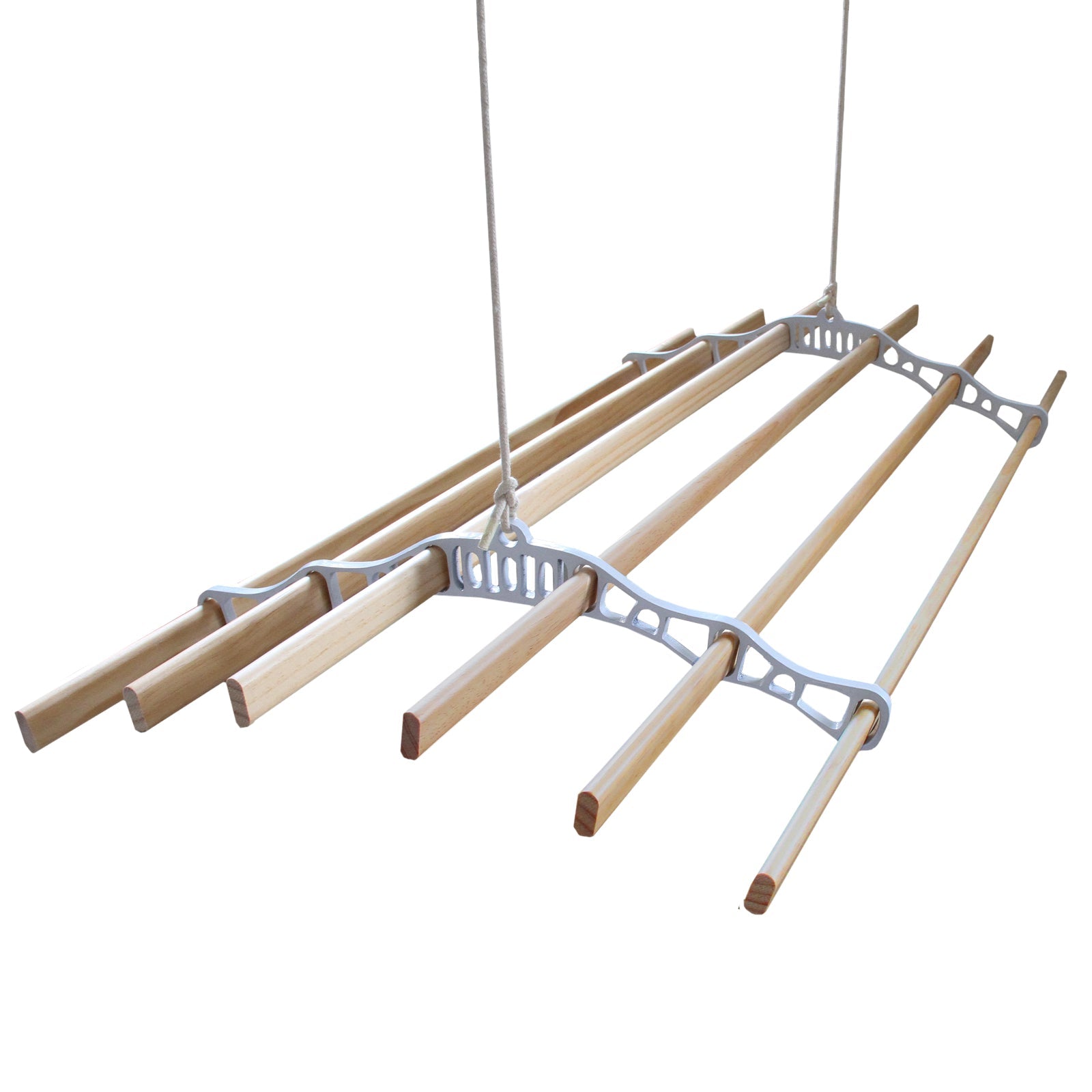 Ceiling-Mounted Clothes Airer with Pulley – White, 1.5 m