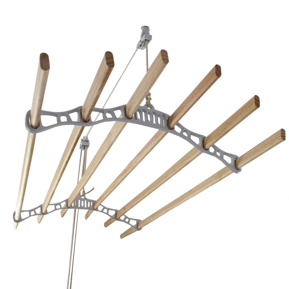 Ceiling-Mounted Clothes Airer with Pulley System, White, 1.8 m