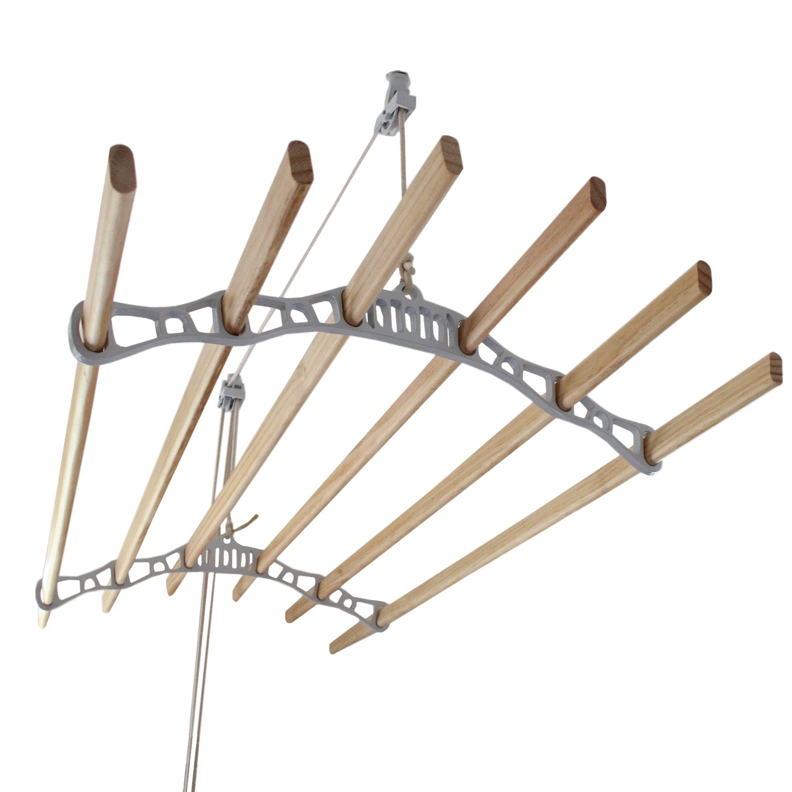 Ceiling-Mounted Clothes Airer with Pulley System, White, 1.8 m