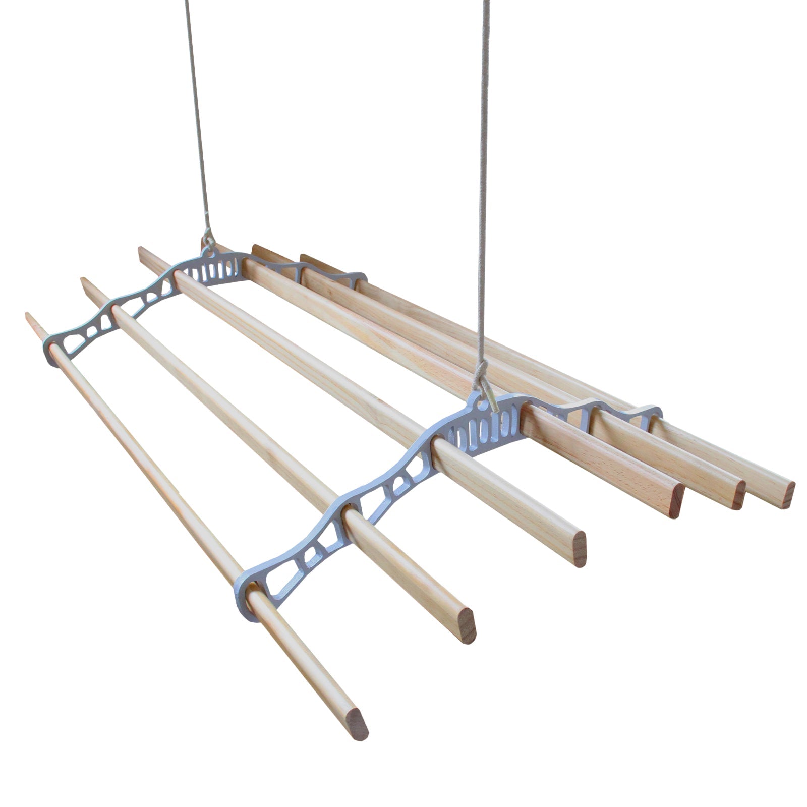 Ceiling-Mounted Clothes Airer with Pulley – White, 2m