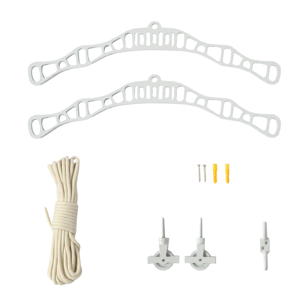 Ceiling-Mounted Clothes Airer with Pulley System – White, 2.4 m