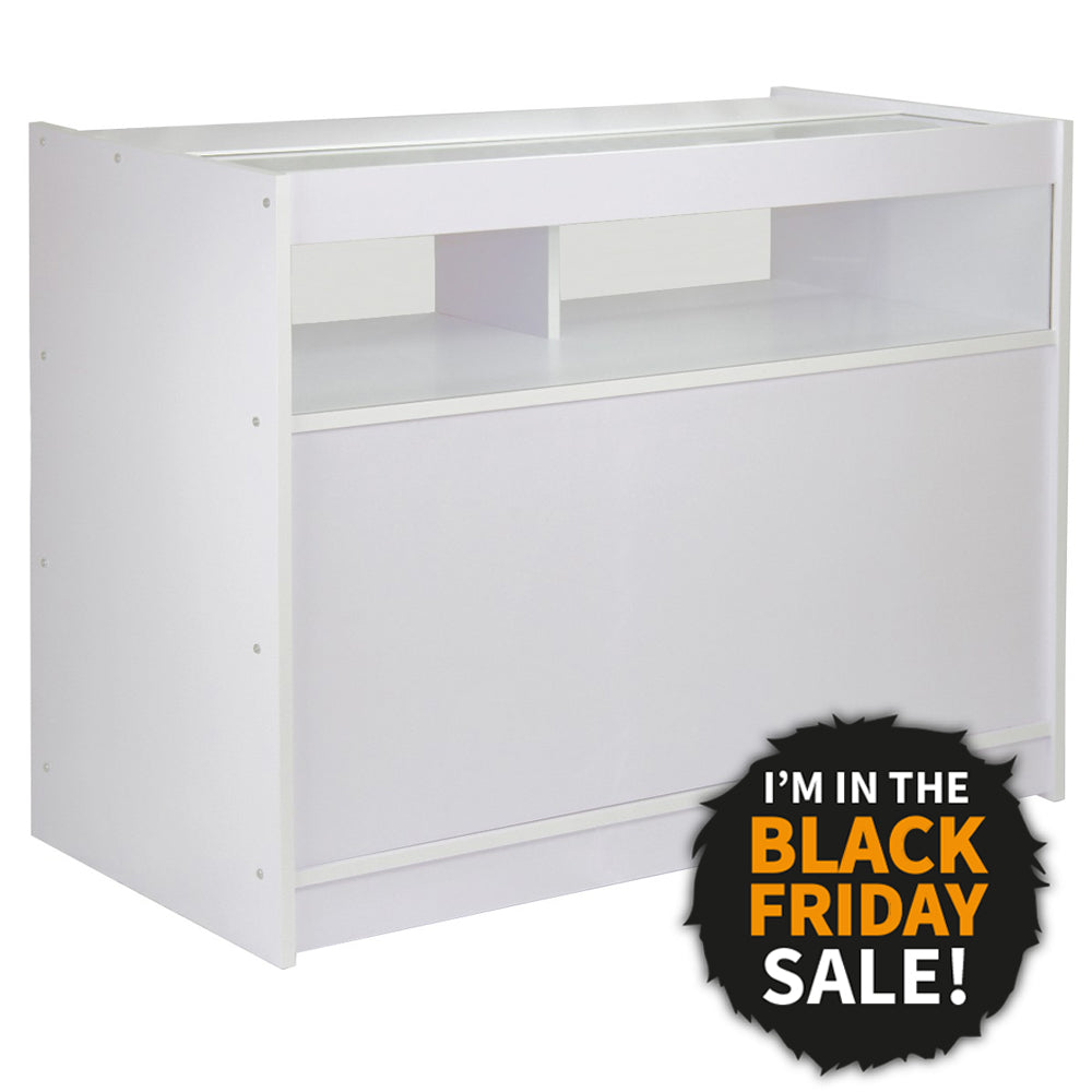B1200 Retail Shop Counter – Brilliant White Finish