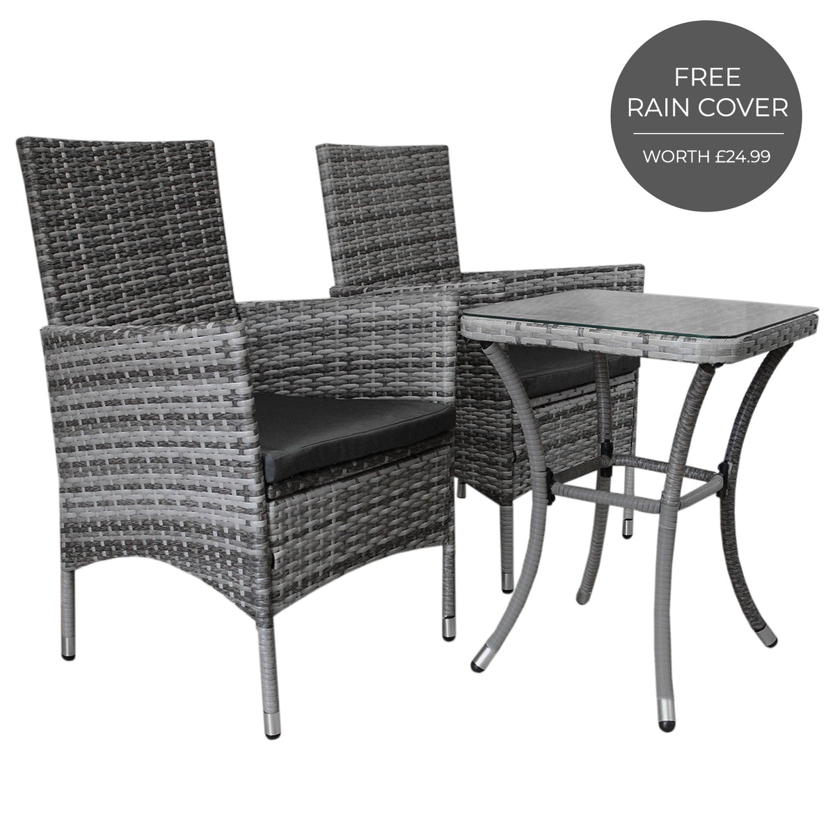 Jardí Grey Rattan Bistro Set