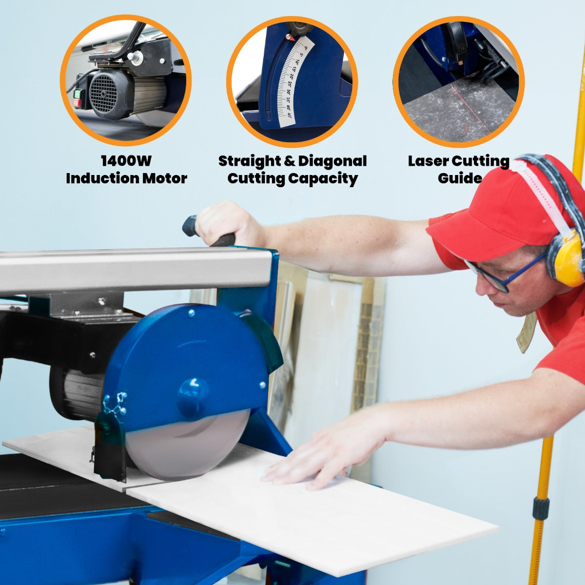 T-Mech Wet Tile Cutter Bench – 1200mm Cutting Length, 1400W