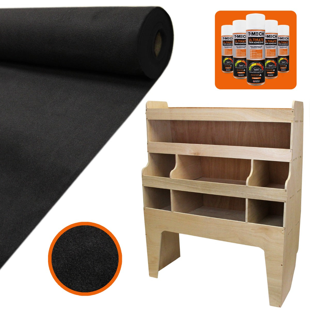 11m² Black Van Lining and VW Transporter Racking Unit