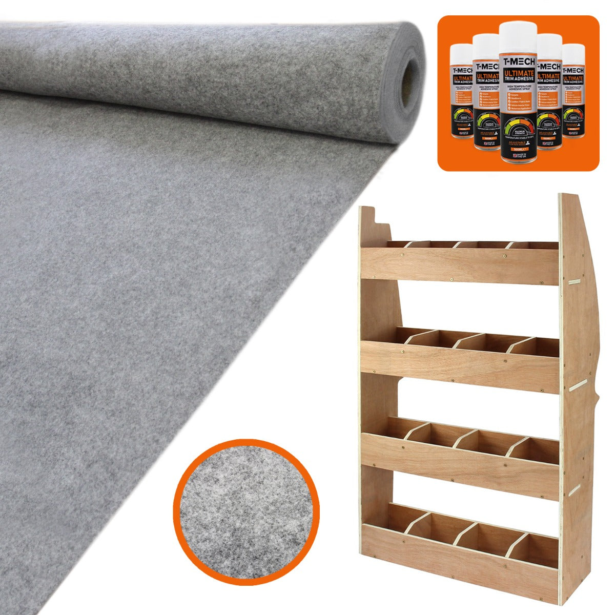11m² Smoke Van Lining Kit with Glue and Citroen Berlingo Rack