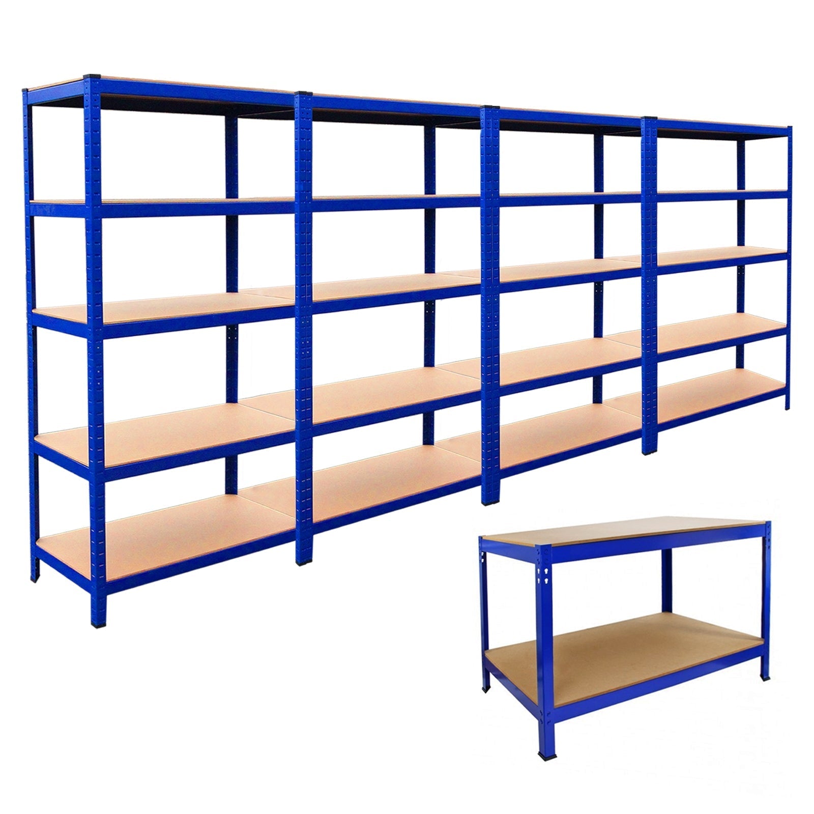 4 x T-Rax Racks and Workbench, 90 x 45 x 180 cm