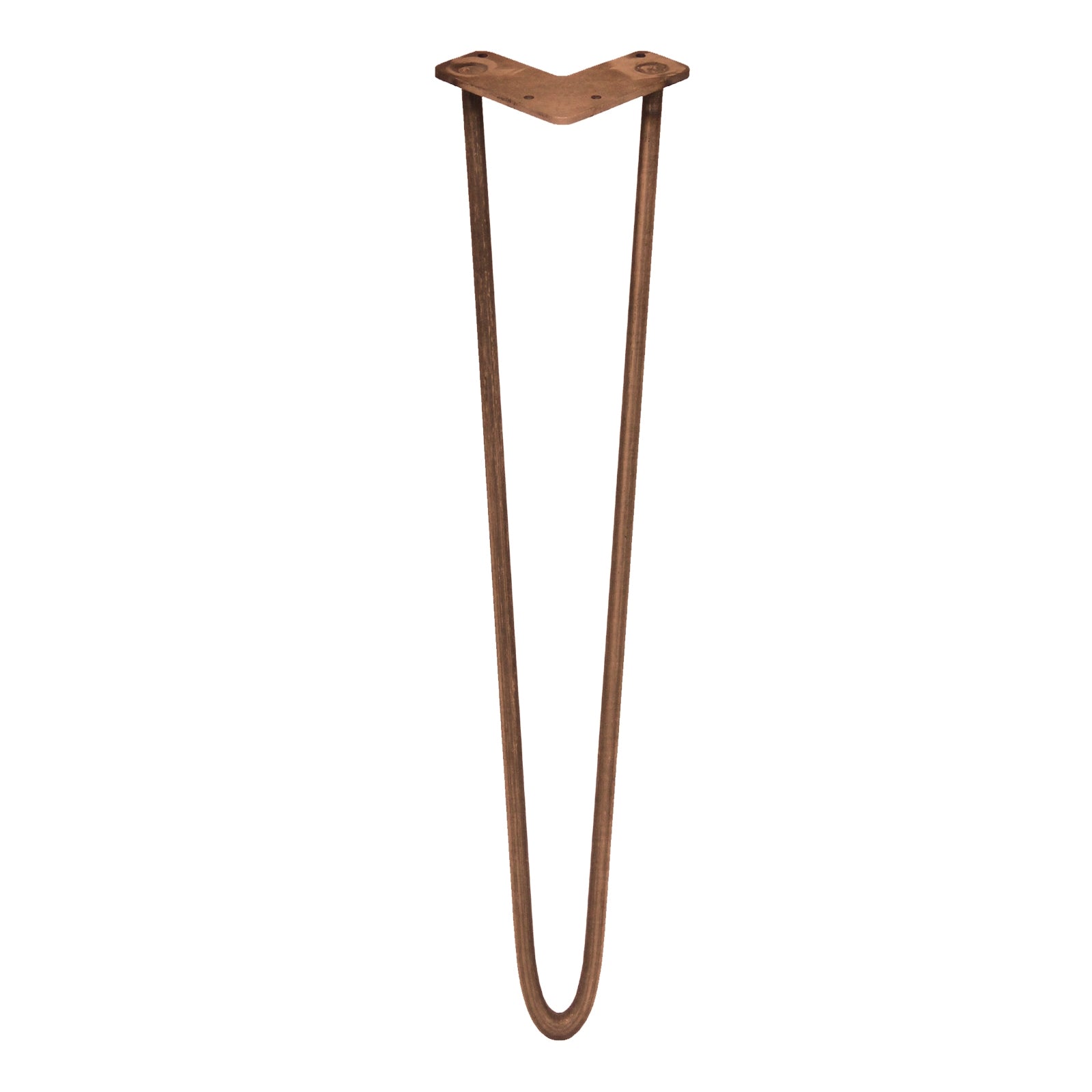 4-Pack 28 in Hairpin Legs, 12 mm Diameter, 2-Prong Top, Antique Copper Finish