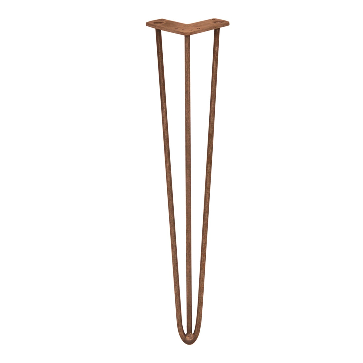 4-Pack 28-inch Hairpin Legs, 3-Prong, 12 mm Diameter, Antique Copper