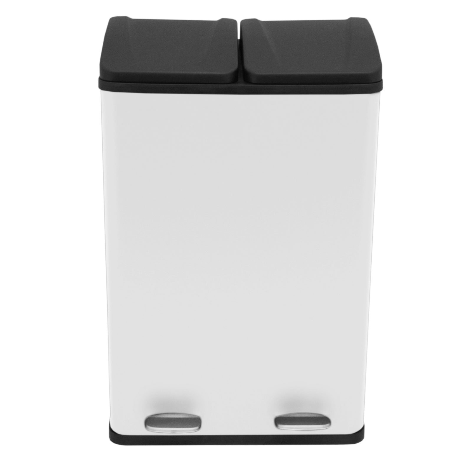 60L White Dual-Pedal Bin
