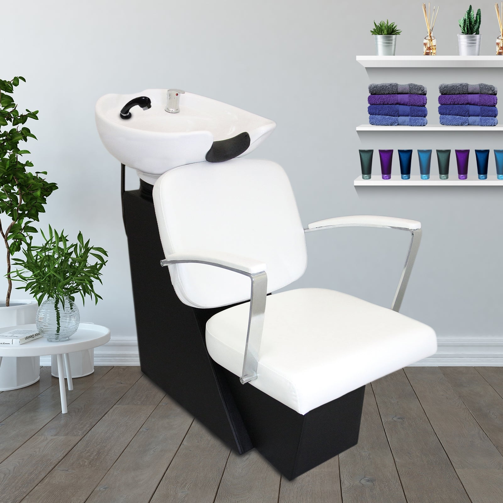 White Hair Salon Backwash Chair