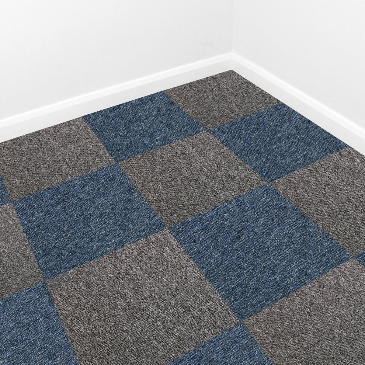 Carpet Tiles – 40 Tiles (10 m² Coverage) – Storm Blue & Anthracite