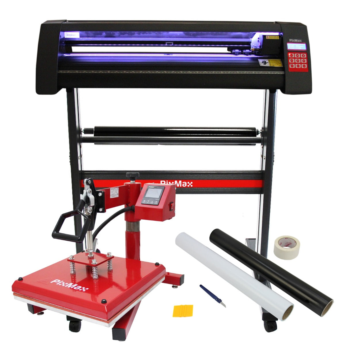 LED Vinyl Cutter with 38 cm Swing-Away Heat Press and Included Software