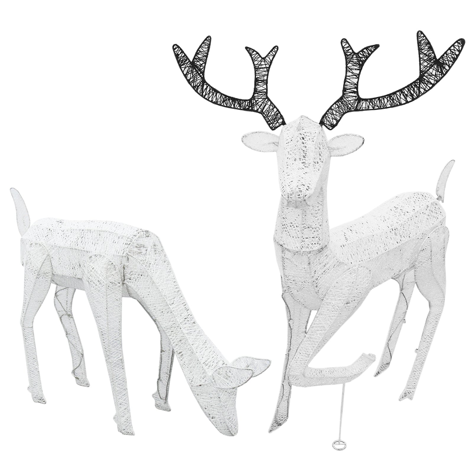 Large Light-Up Stag and Doe Reindeer Set