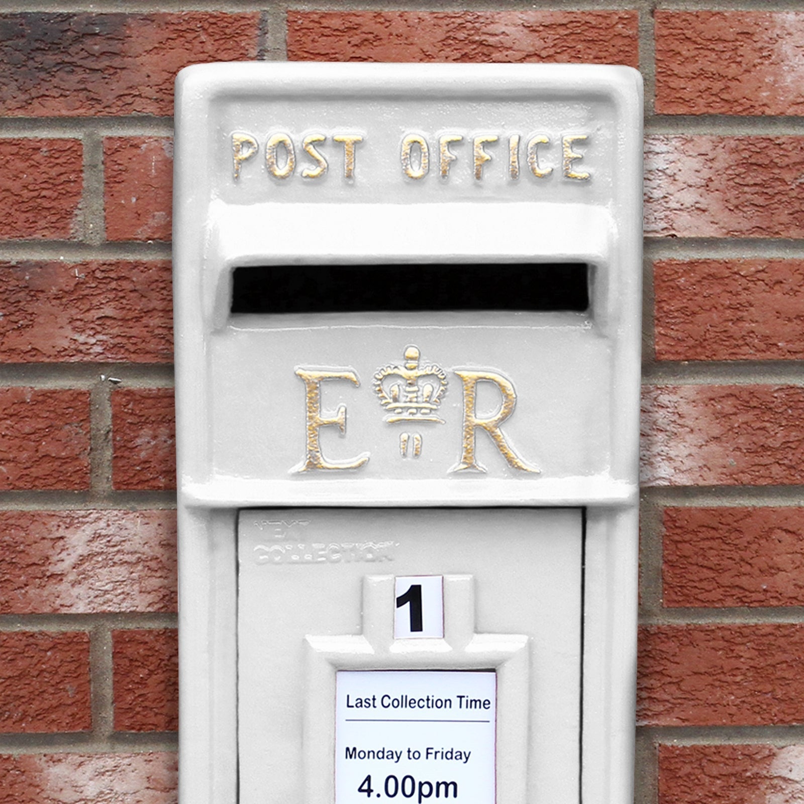 White Royal Mail Post Box on Stand