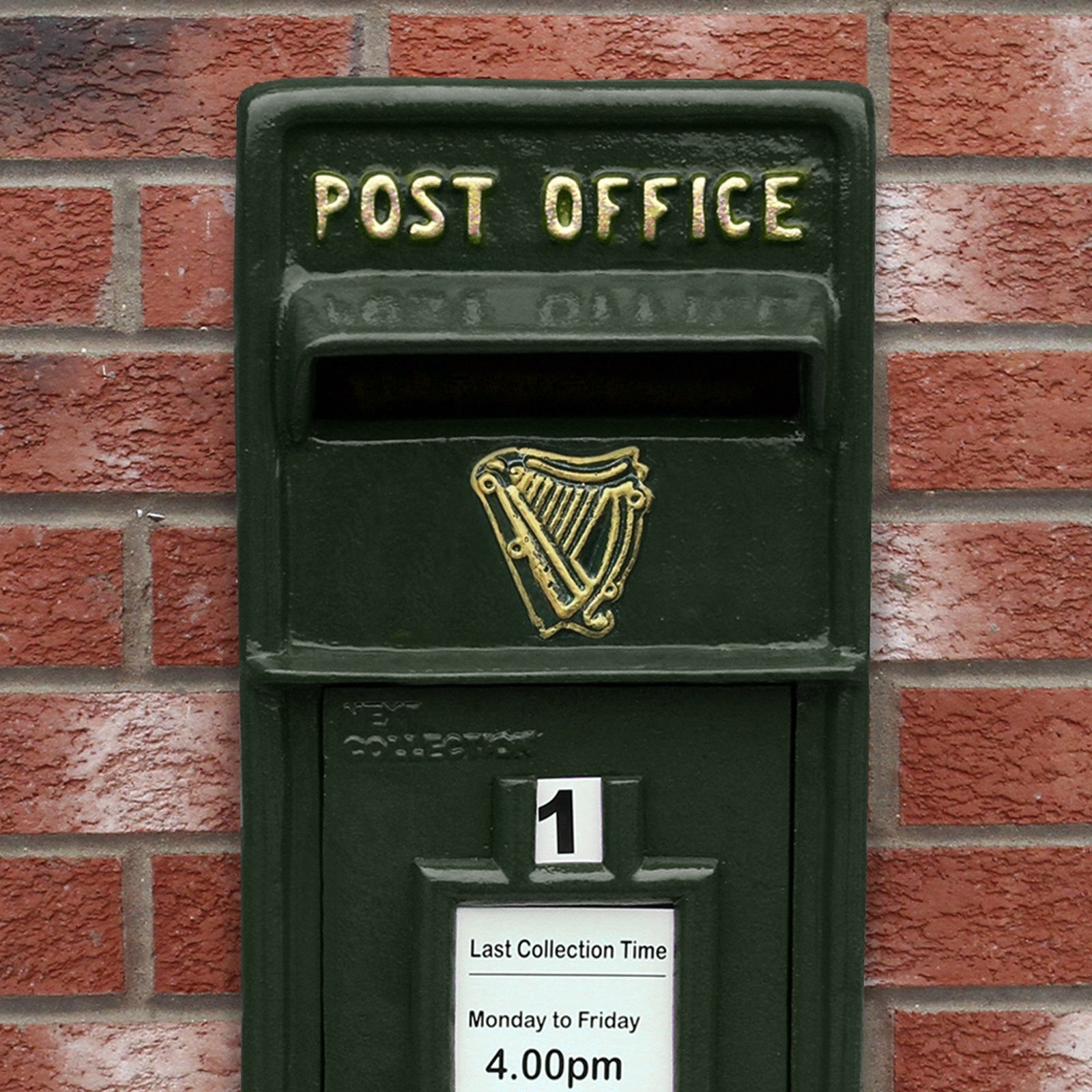 Green Irish Post Box on Stand