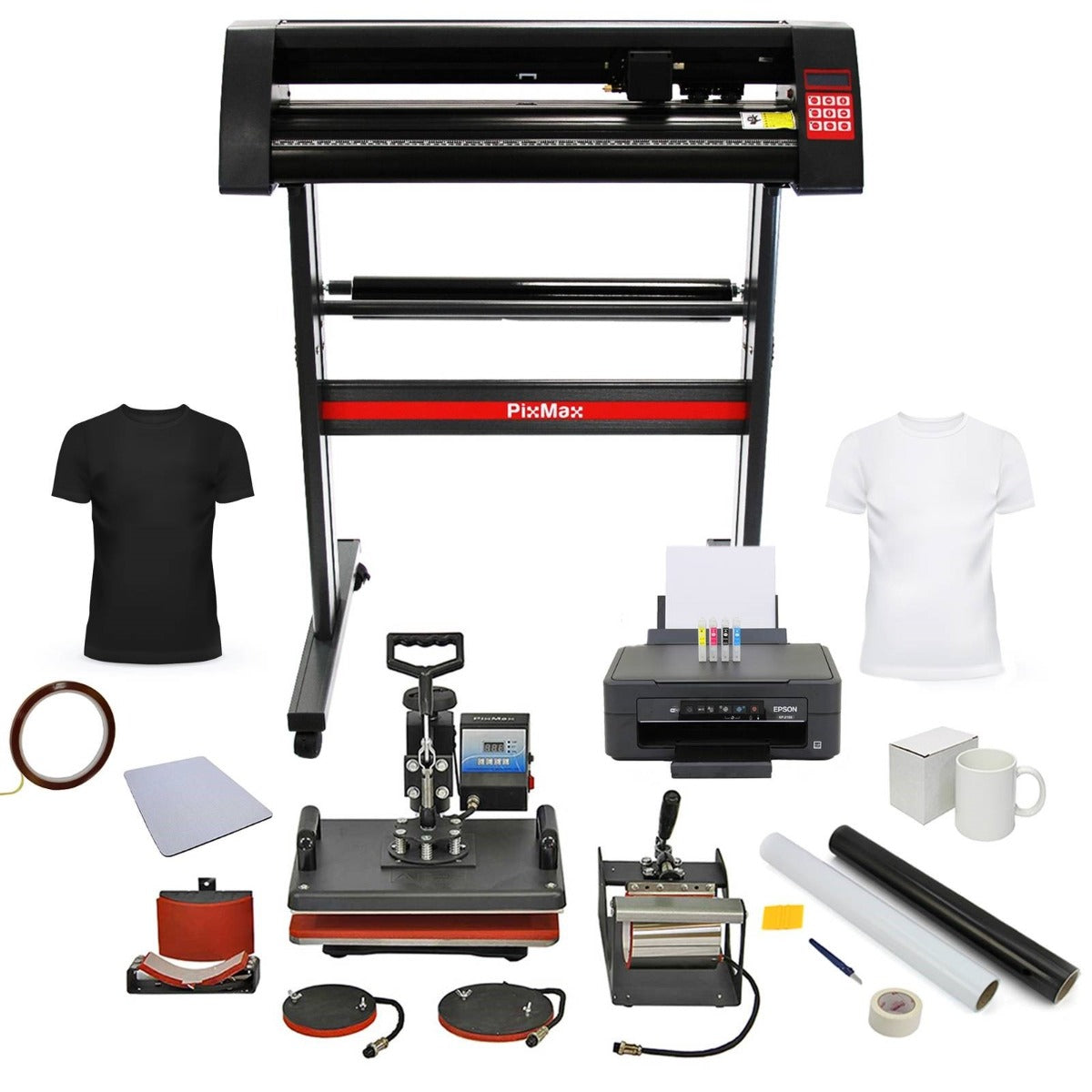 PixMax Da Vinci 5-in-1 Bundle: Heat Press, Vinyl Cutter, and Printer
