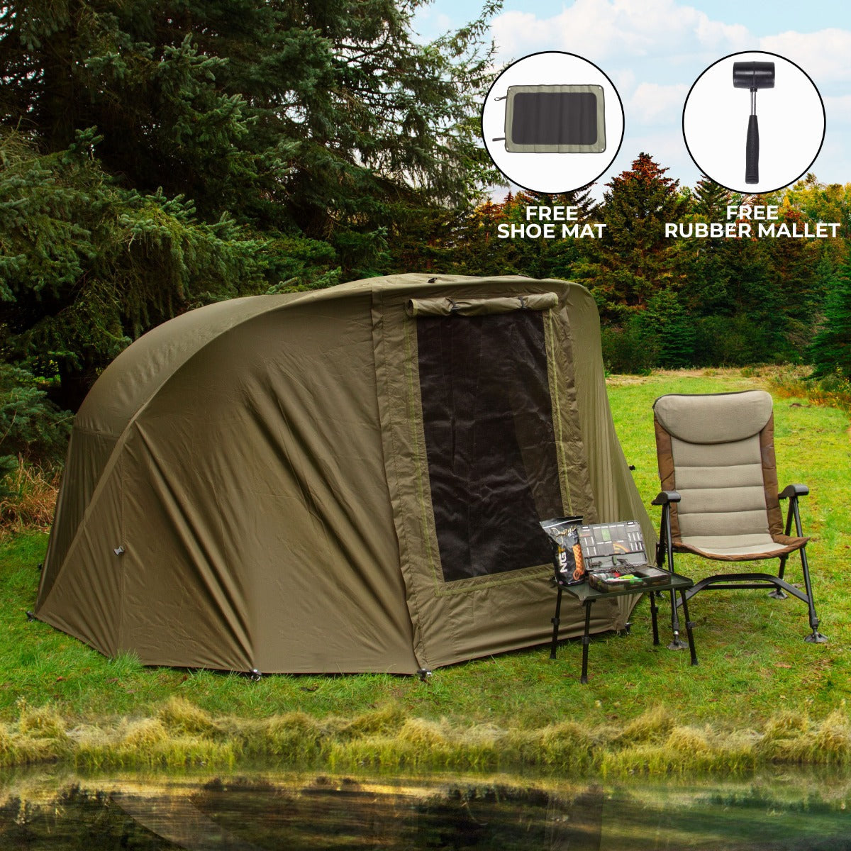 Two-Man Fishing Bivvy, 300 cm, with Overwrap