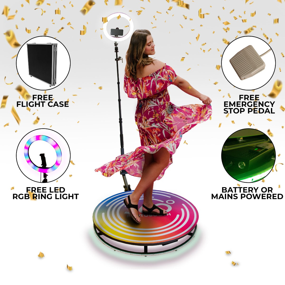 360-Degree Photo Booth, 80 cm Diameter