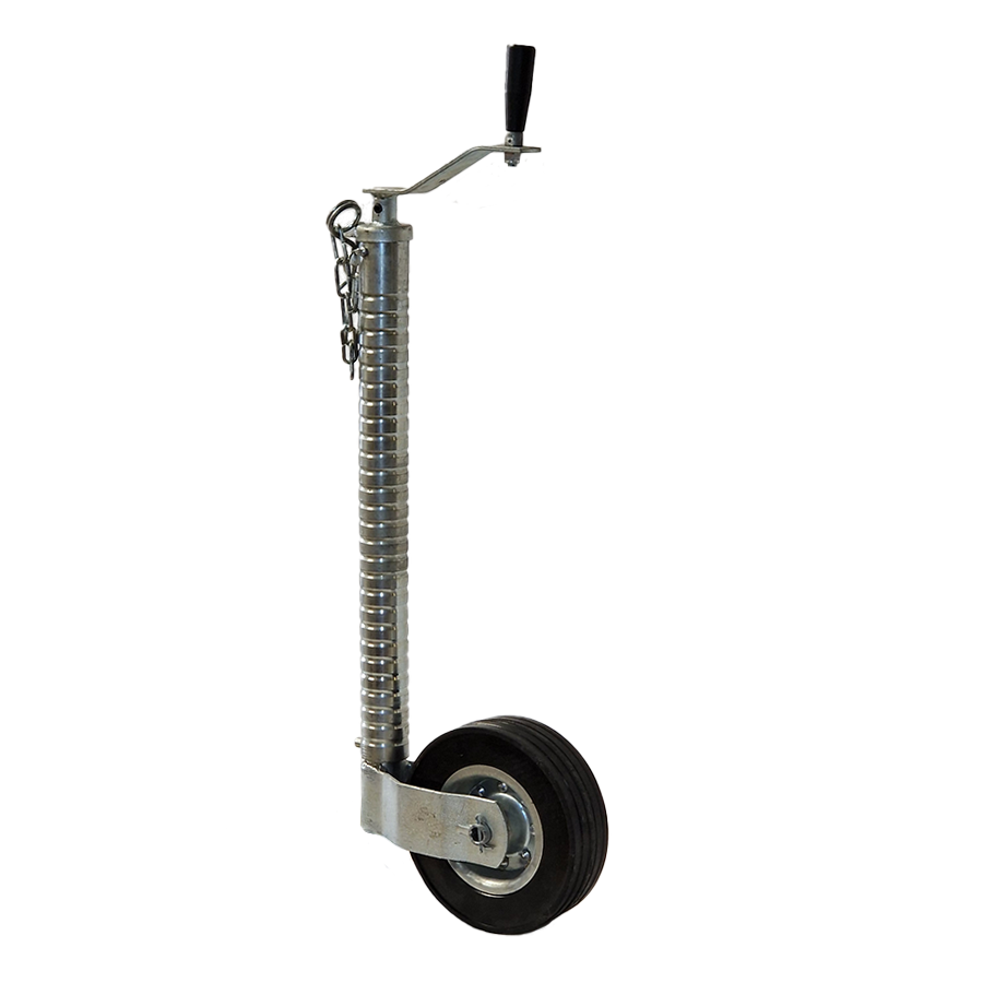 Jockey Wheel Heavy Duty Ribbed 48mm Tube Telescopic Trailer Stand Max Load 500kg