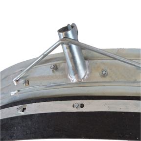 Yard Scraper Slurry Pusher Heavy Duty Metal Floor Squeegee Curved w/ Rubber Blade 18-34" (Shaft not included)