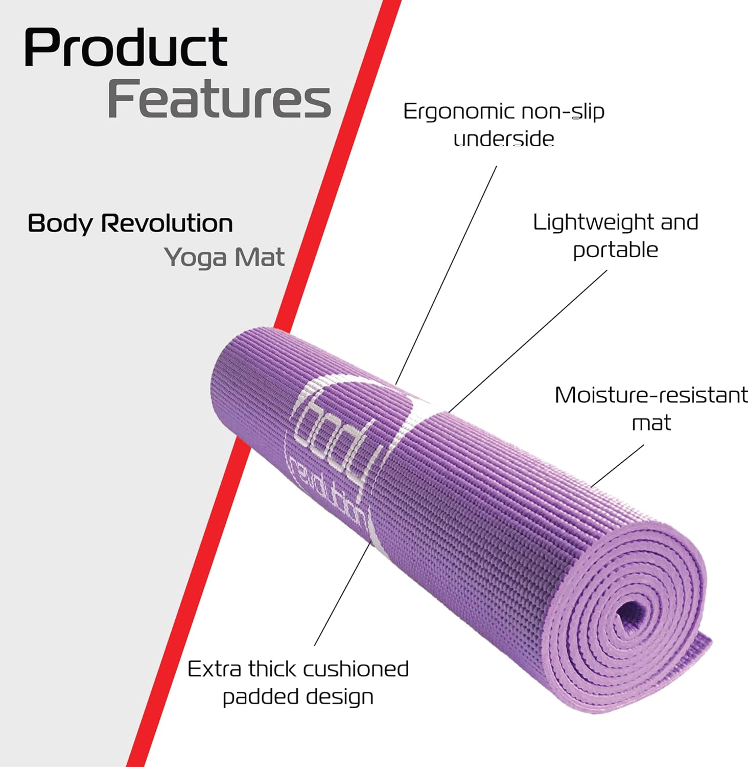 Purple Yoga Mat for Yoga and Pilates