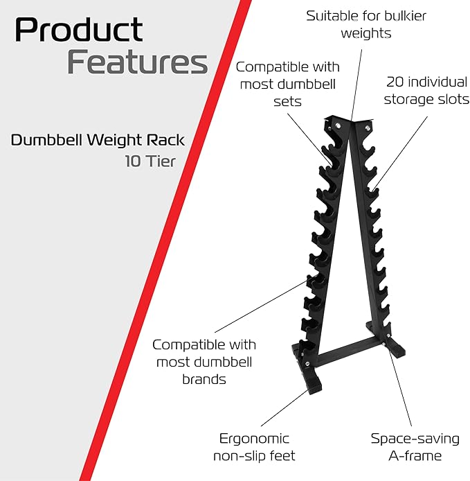 10-Tier Dumbbell Weight Rack